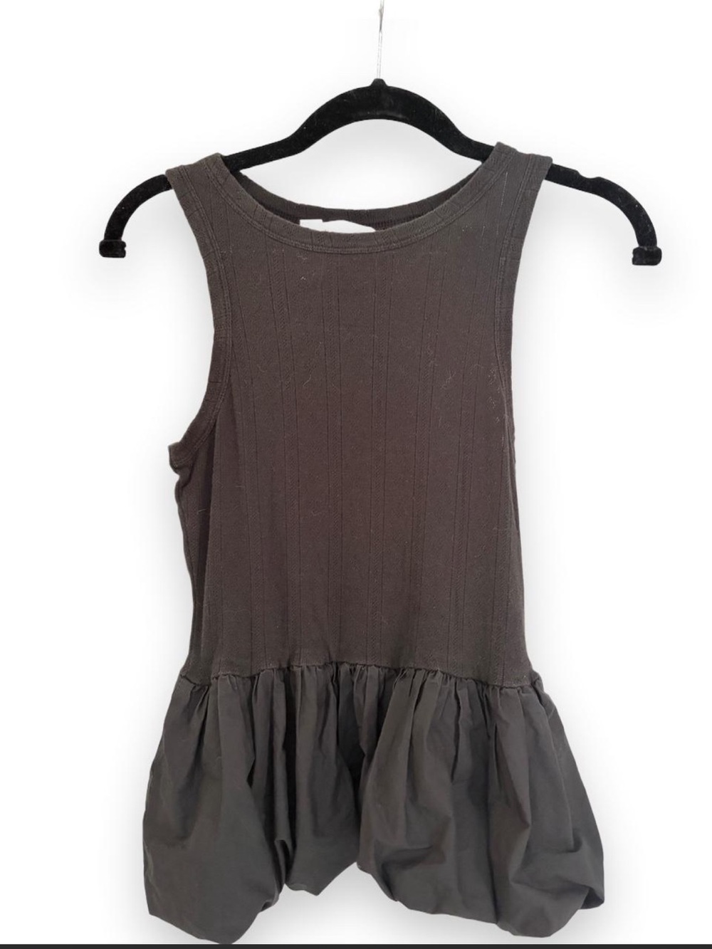 Girls Sleeveless Ruffle Hem Dress - Black
